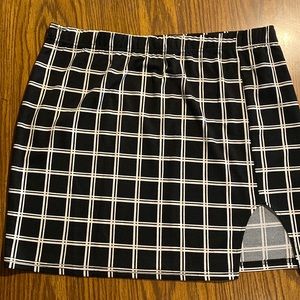 Windowpane Plaid SHEIN Skirt